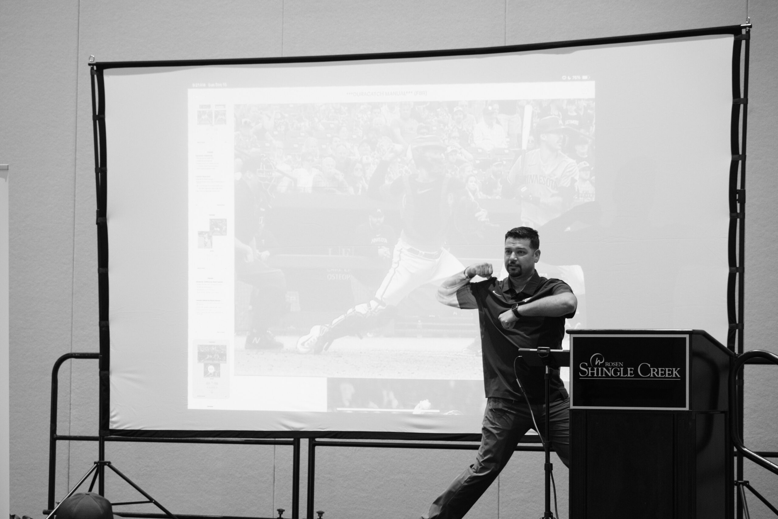 Eddy Rodriguez presenting at CatcherFest 2024