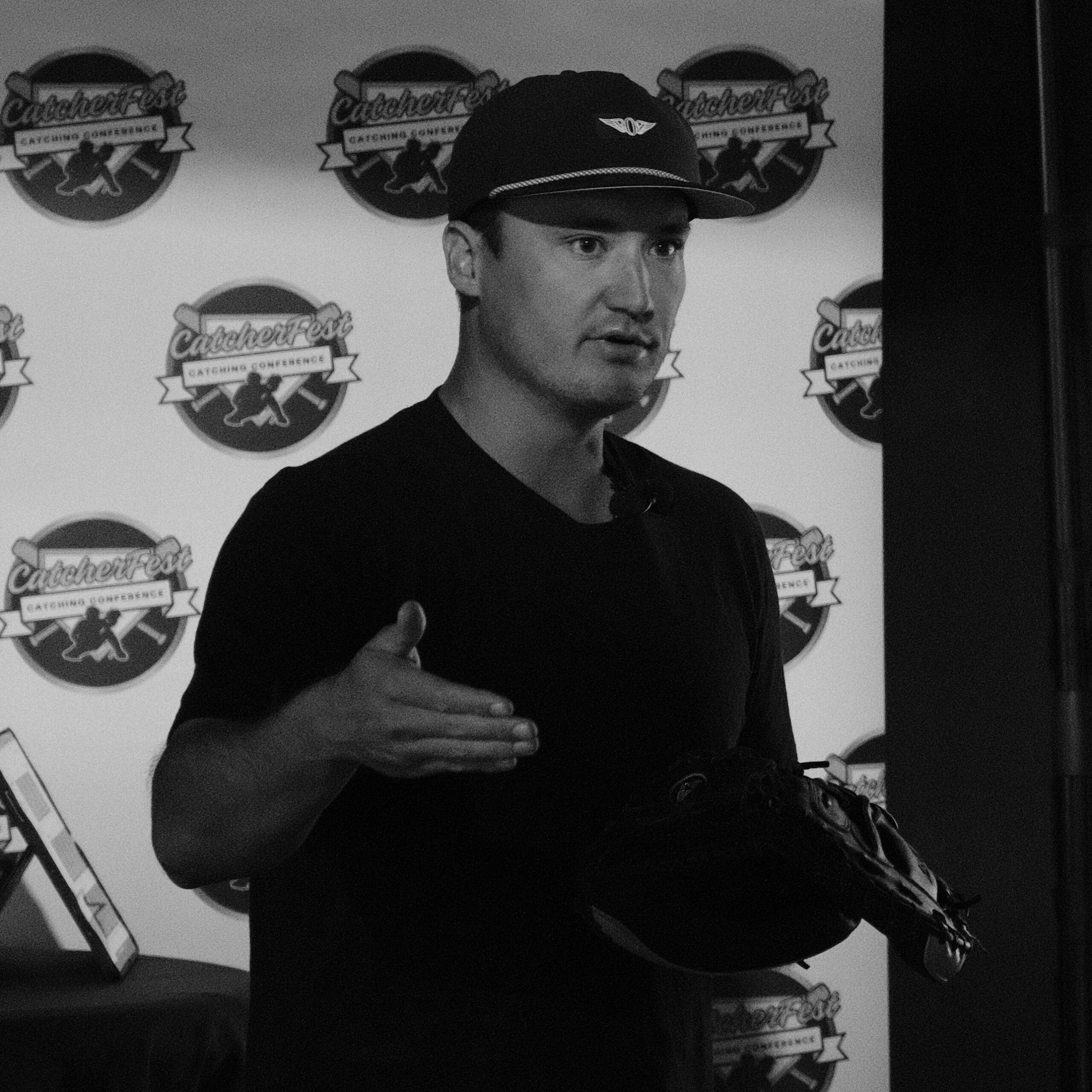A speaker presenting at CatcherFest 2025